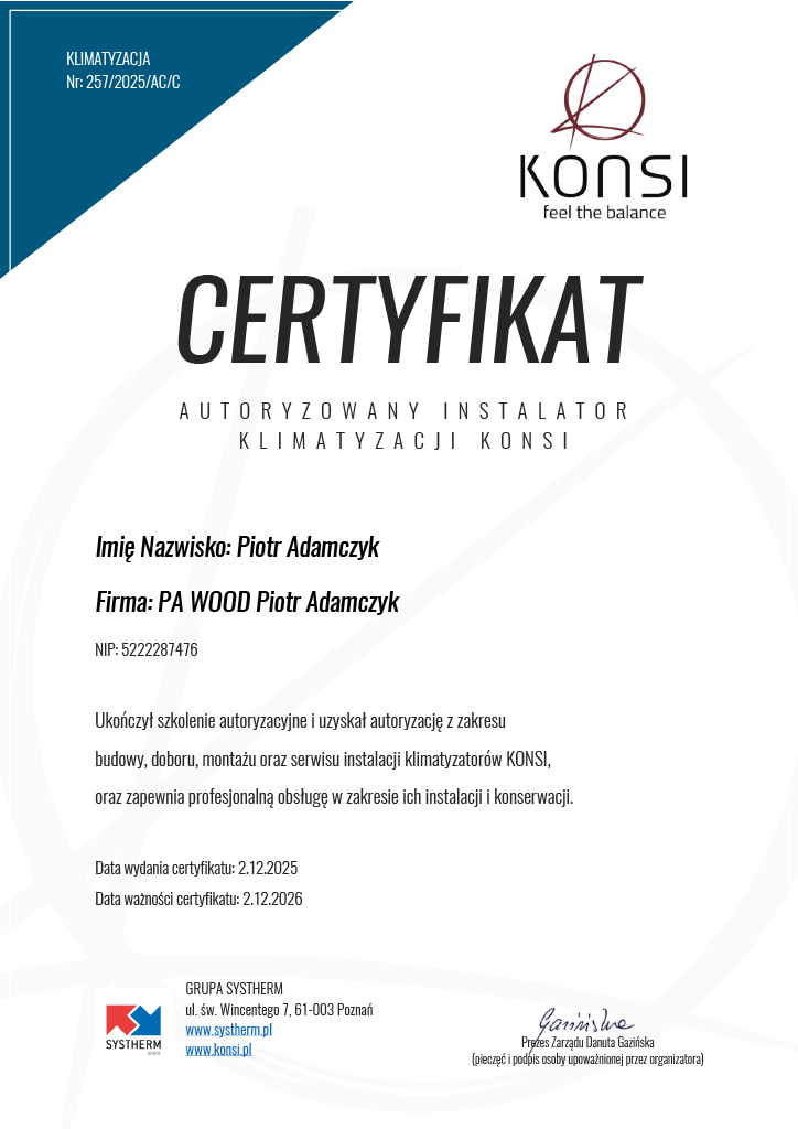 Certyfikat Konsi 2025
